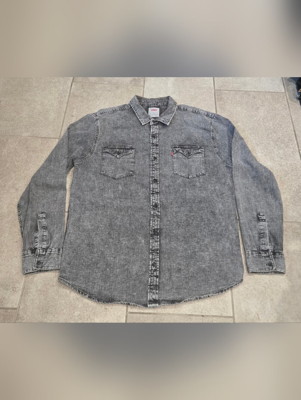 Levi's Men's Black Washed Denim Shirt